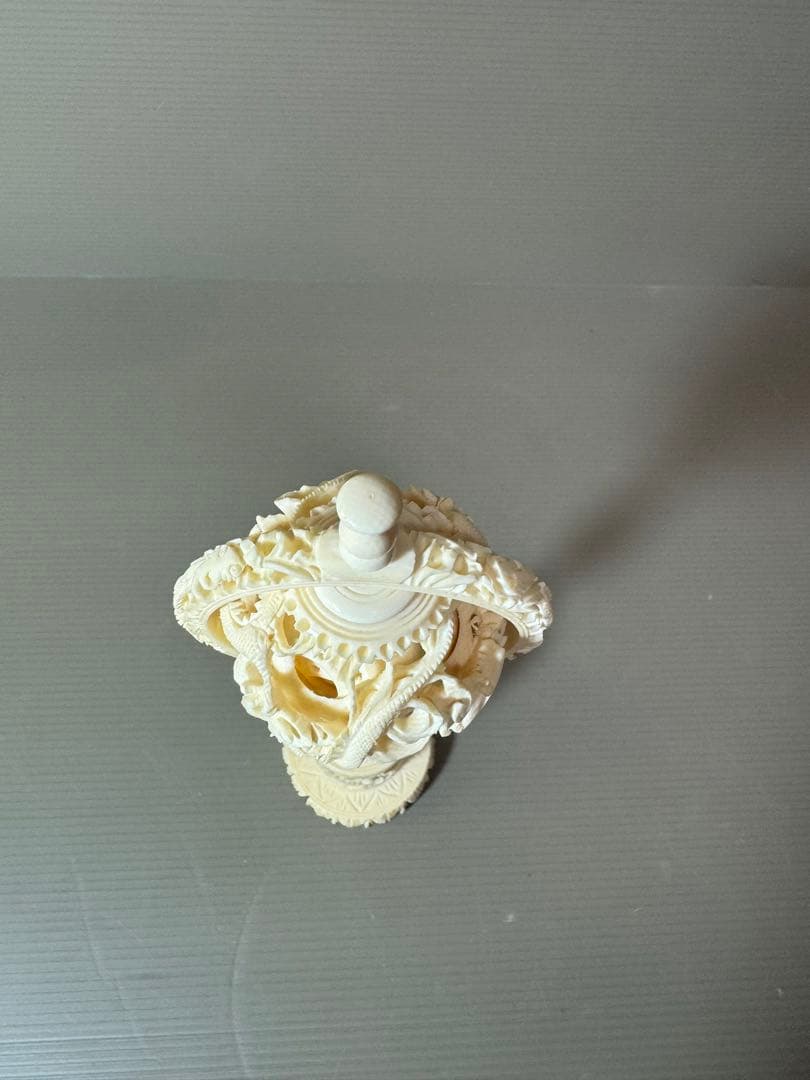 2735 天球儀　 龍文　彫刻 置物 層球 美術品 透し彫り細工 中国美術