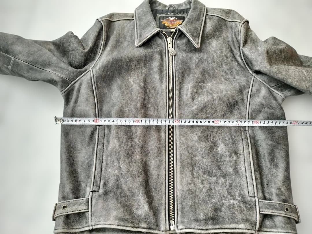Harley Davidson シングルライダースジャケット グレー
