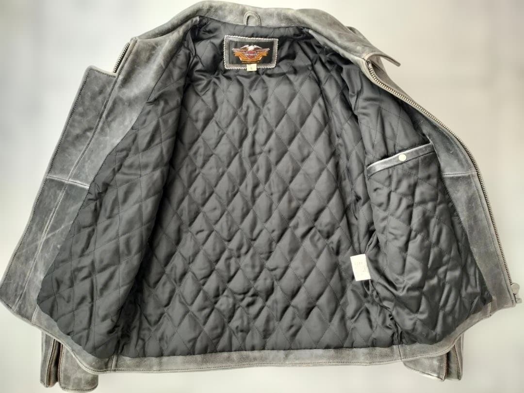 Harley Davidson シングルライダースジャケット グレー