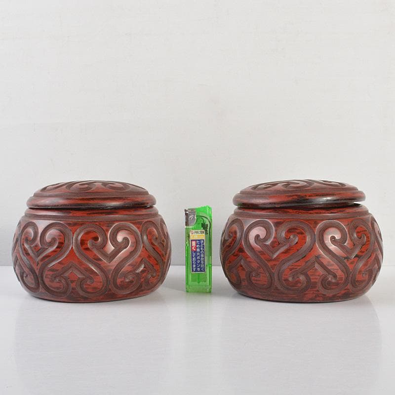 囲碁　碁石　瑪瑙碁石　約6mm　堆朱　倶利　剔犀碁笥　一套　在銘　U　R6799