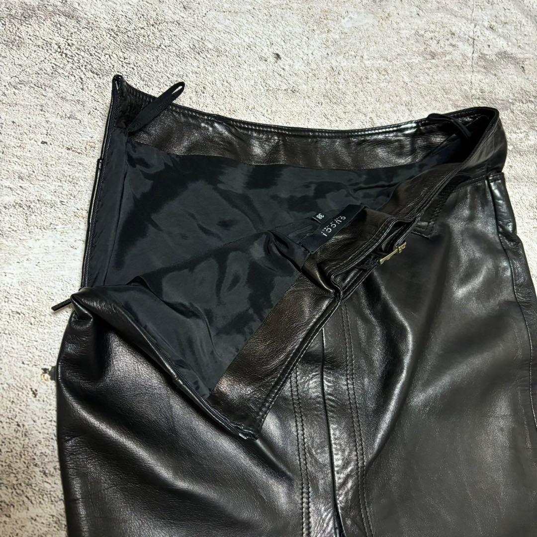 GUCCI グッチ ラムスキン レザー スカート 38サイズ