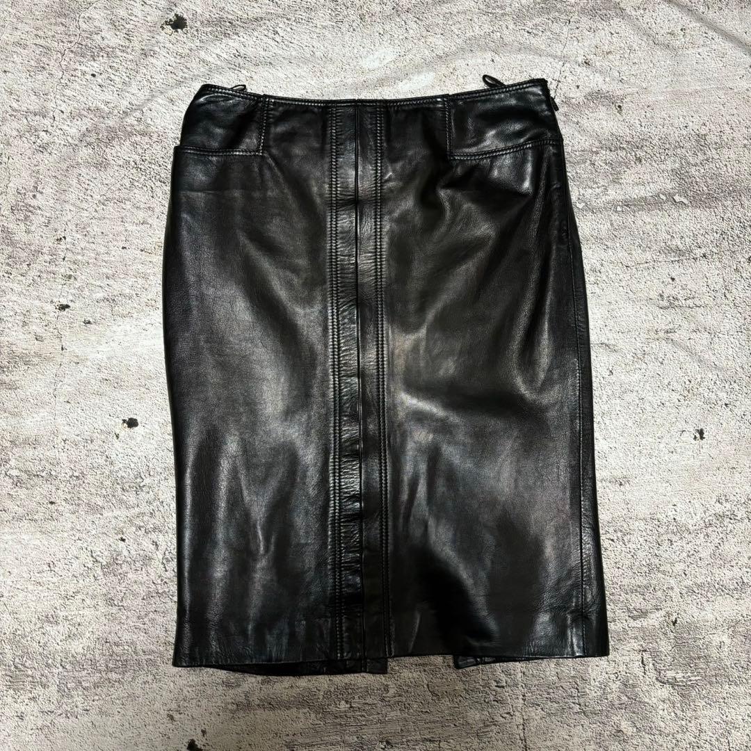 GUCCI グッチ ラムスキン レザー スカート 38サイズ