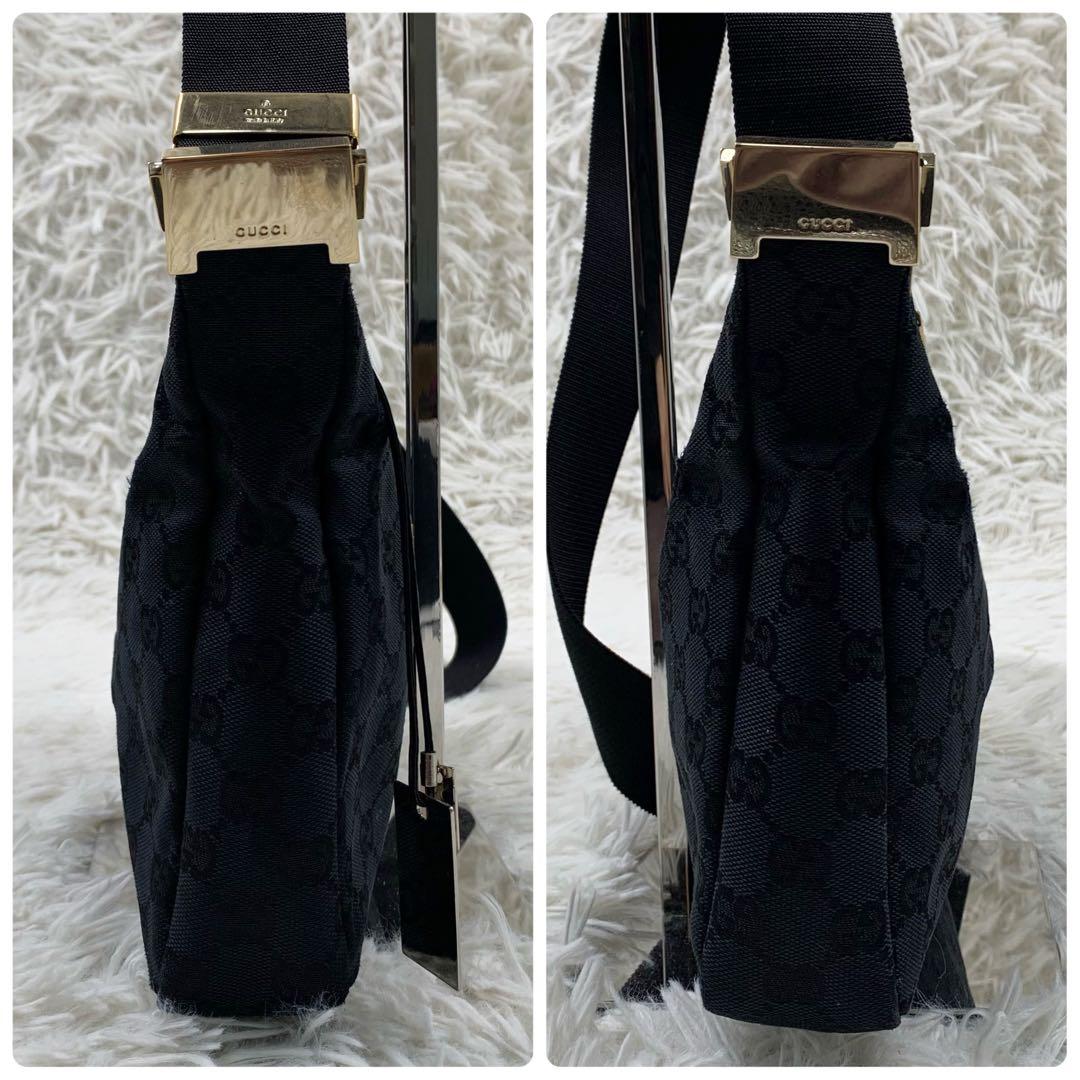 【✨極美品✨】グッチ ワンショルダーバッグ GGキャンバス ブラック