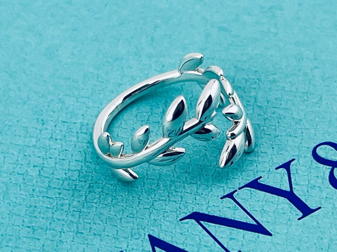 c922 ティファニー　オリーブリーフ　バイパス　リング　925 約15号