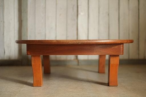 古い小ぶりな折り畳み丸テーブル　ちゃぶ台　古家具　古民家　古道具