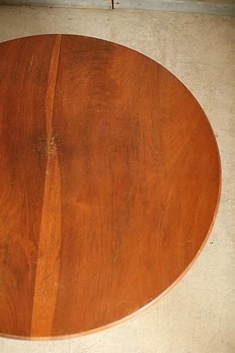 古い小ぶりな折り畳み丸テーブル　ちゃぶ台　古家具　古民家　古道具