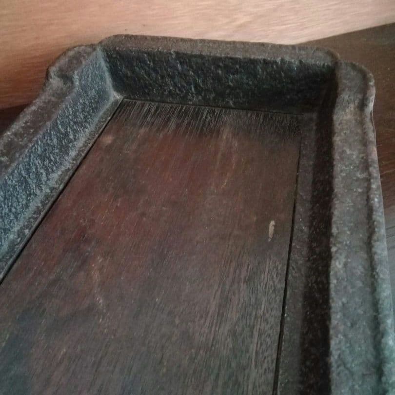 逸品　古鉄　平安省鋳堂　お盆　トレー　明治金工　和骨董　骨董　アンティーク