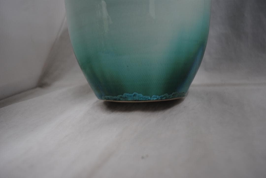 [1781]花器 彩墨結晶釉 孫超作　台湾　中国美術　古玩　陶磁器　花瓶　箱付き