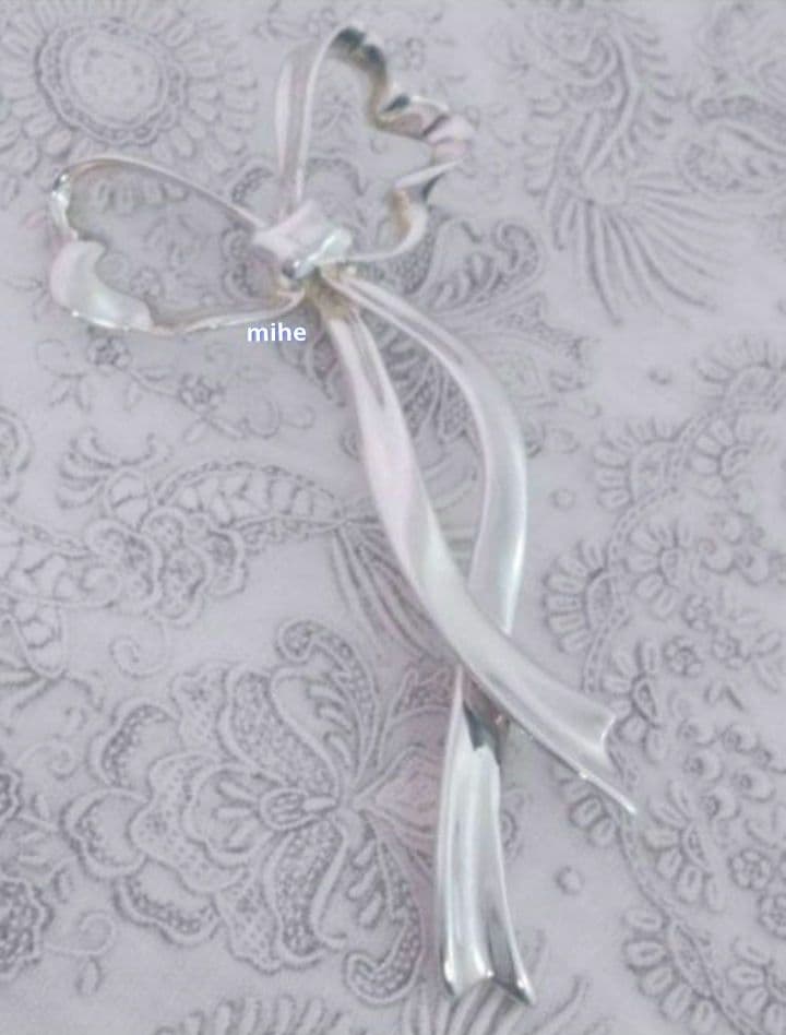 レア 磨き済 ティファニー リボン ブローチ ラージ シルバー