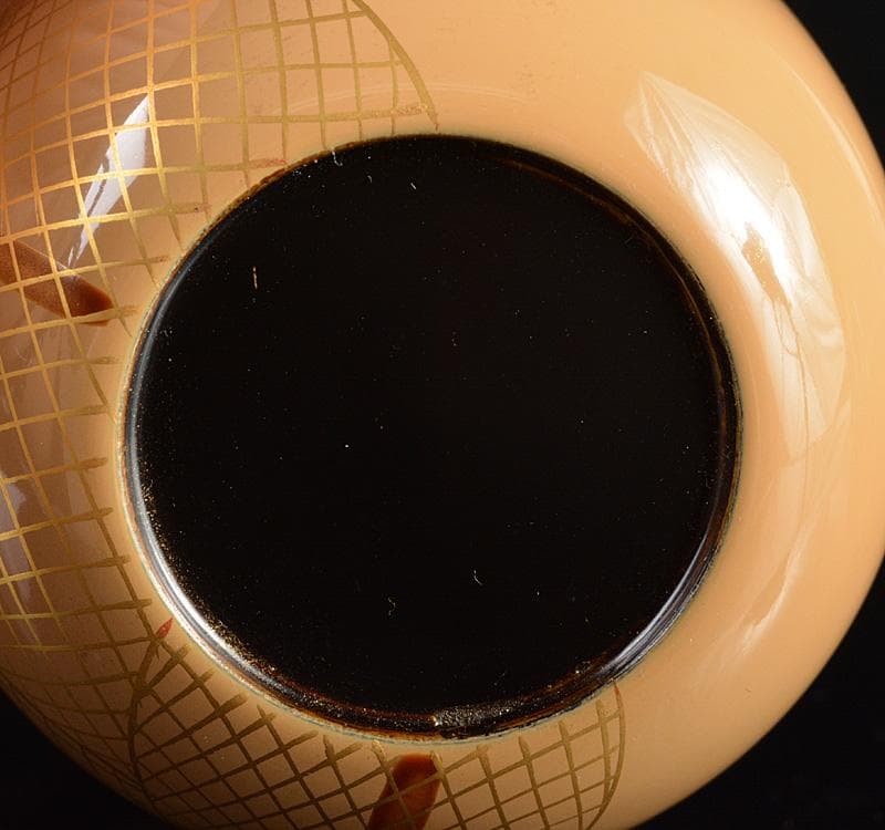 むっちゃん　茶道具　中村湖彩作　干網蒔絵　中棗　共箱　V　R5435