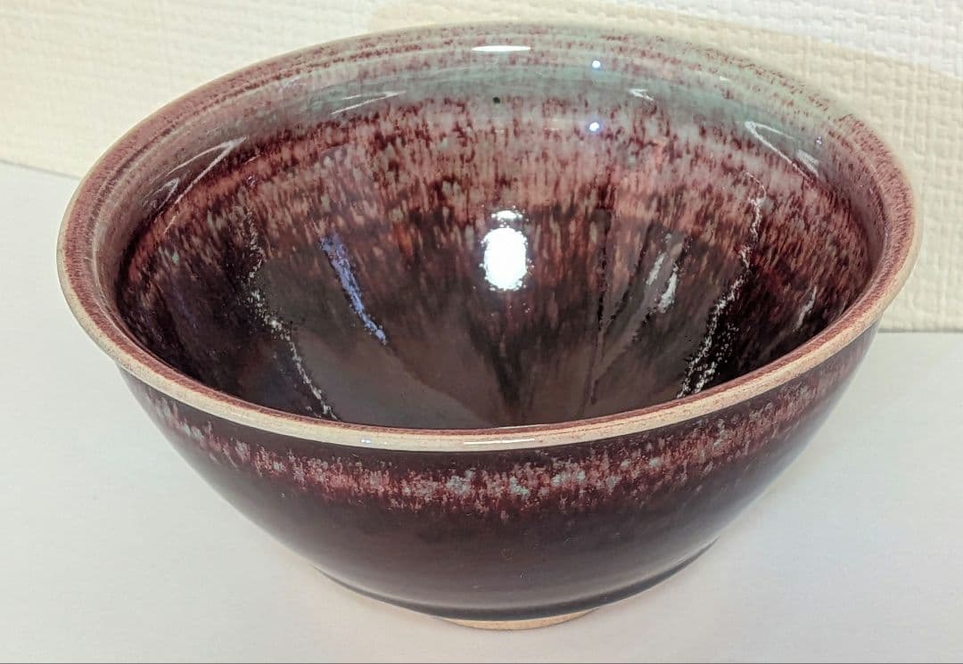 宗正芳明作　窯変紅釉　天目茶碗　茶道具　共箱栞略歴