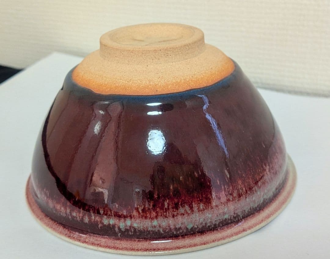 宗正芳明作　窯変紅釉　天目茶碗　茶道具　共箱栞略歴