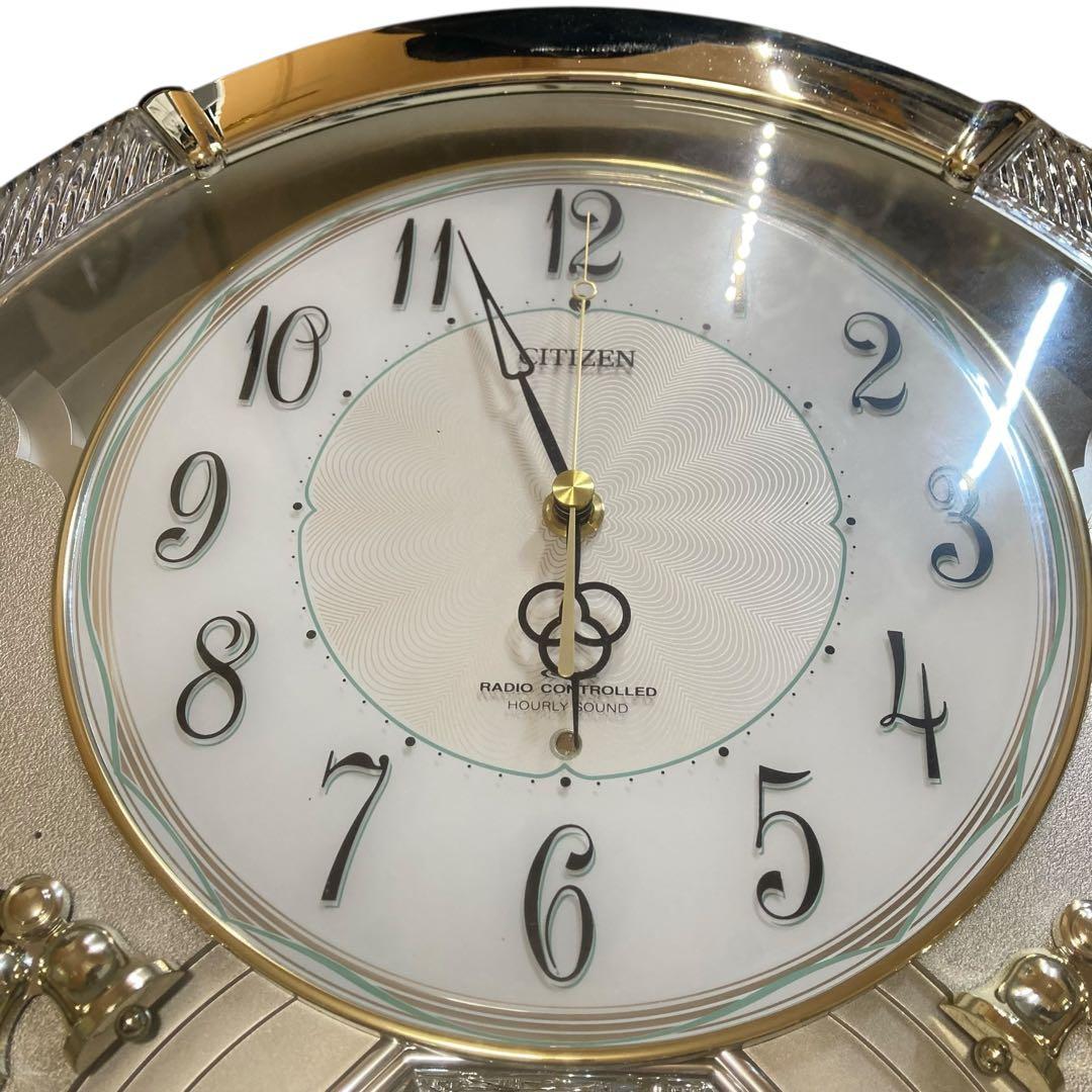 [美品]CITIZEN 電波掛時計 パルミューズルミエル 4MN430-0