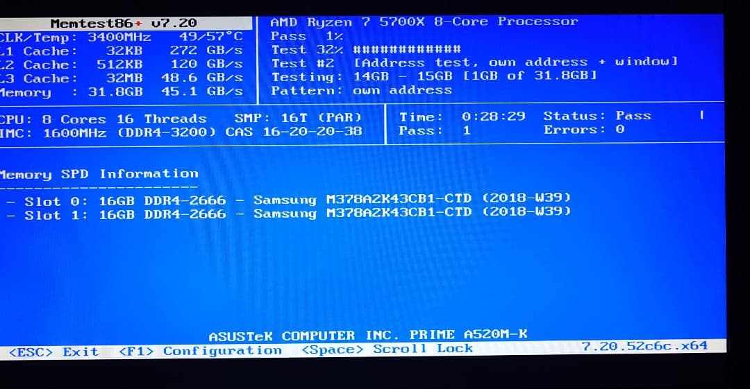Samsung DDR4 2666 16GB ×2 計 32GB 【動作確認済】