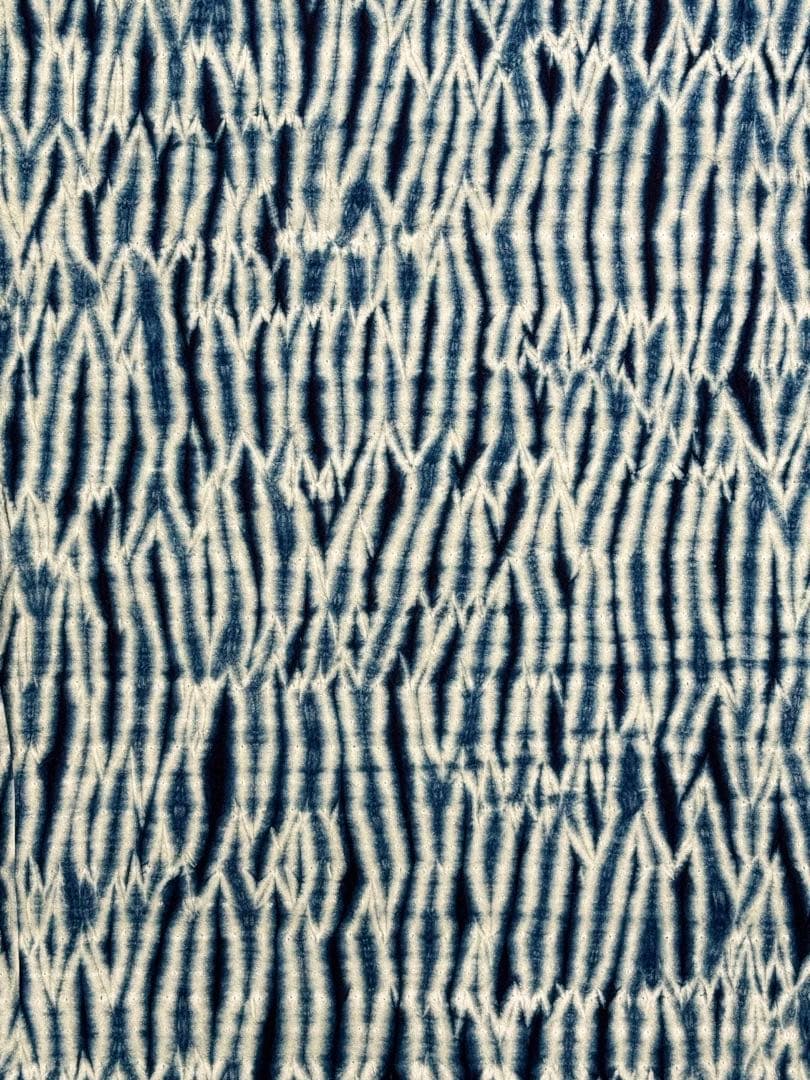 N36「有松鳴海絞り」藍染絞り作家 片野かほり 国産天然藍染 個展出品作品布