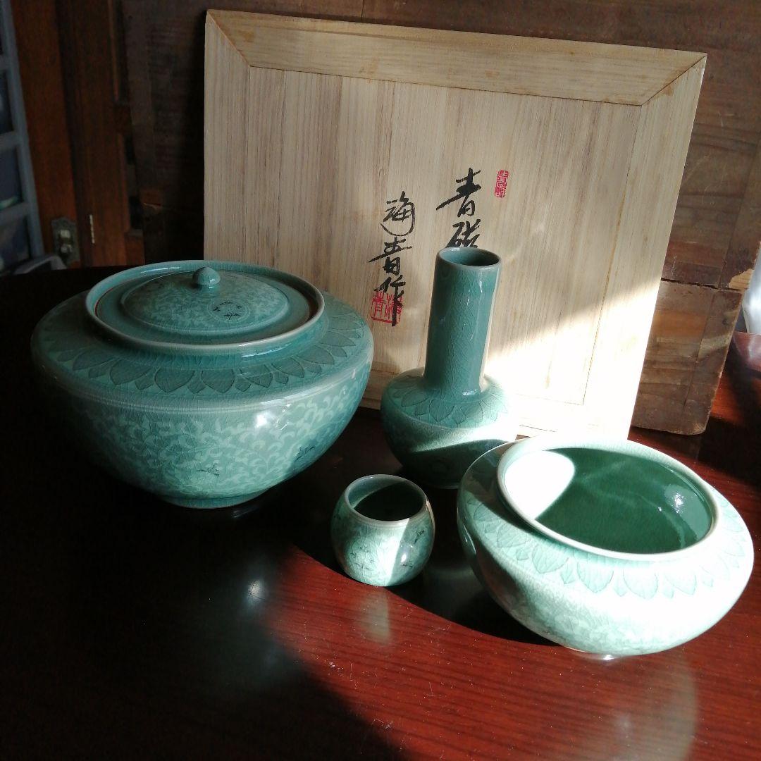 韓国青磁　鄭正黙　青磁皆具