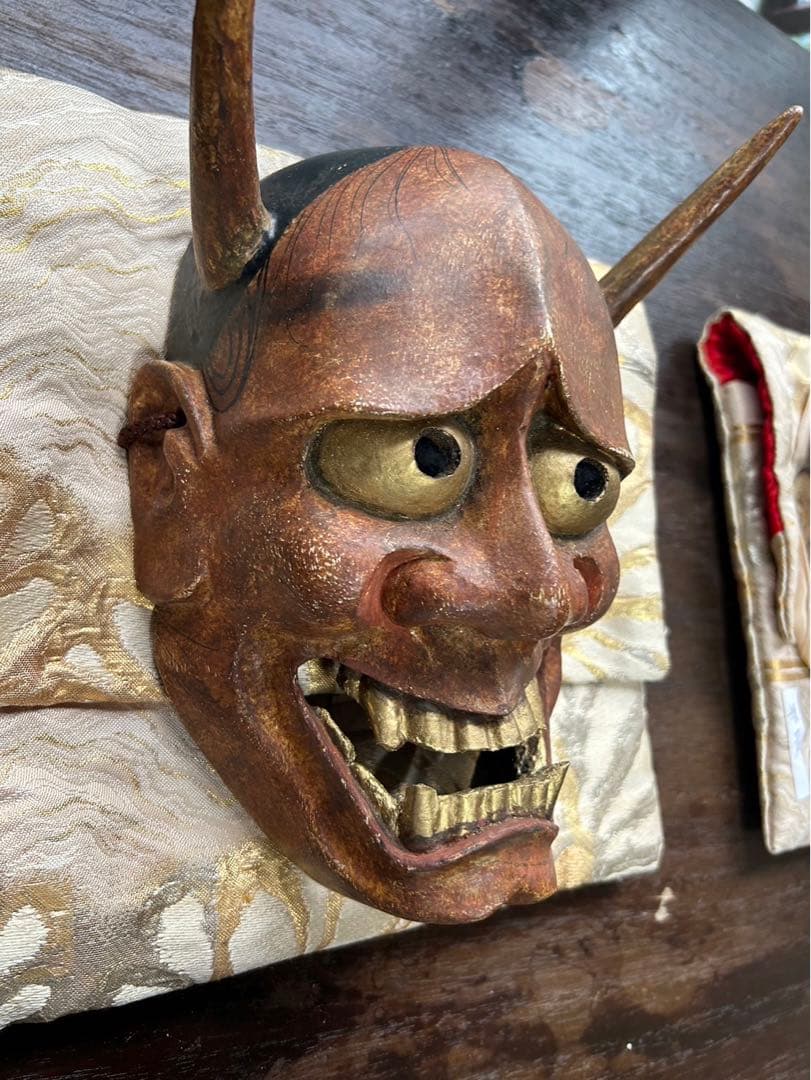 能面　般若　木彫り　1点限り　面袋付き