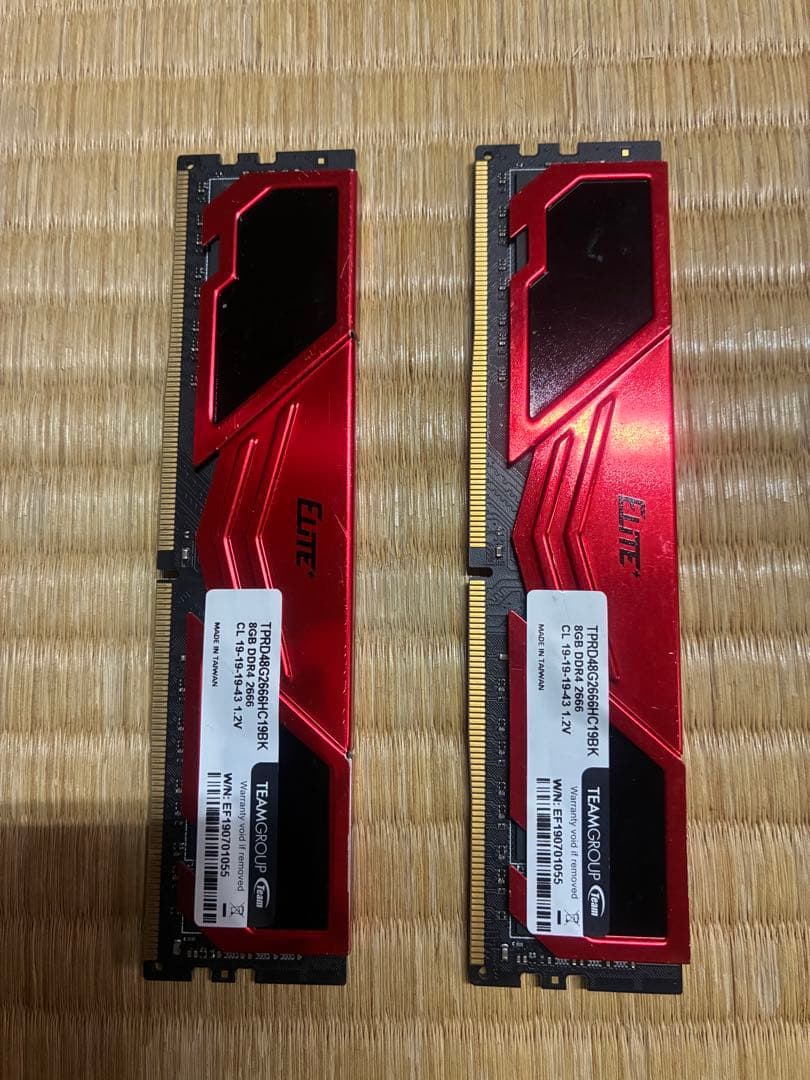 TEAMGROUPメモリ 8GB2枚　DDR4 2666 合計16GB