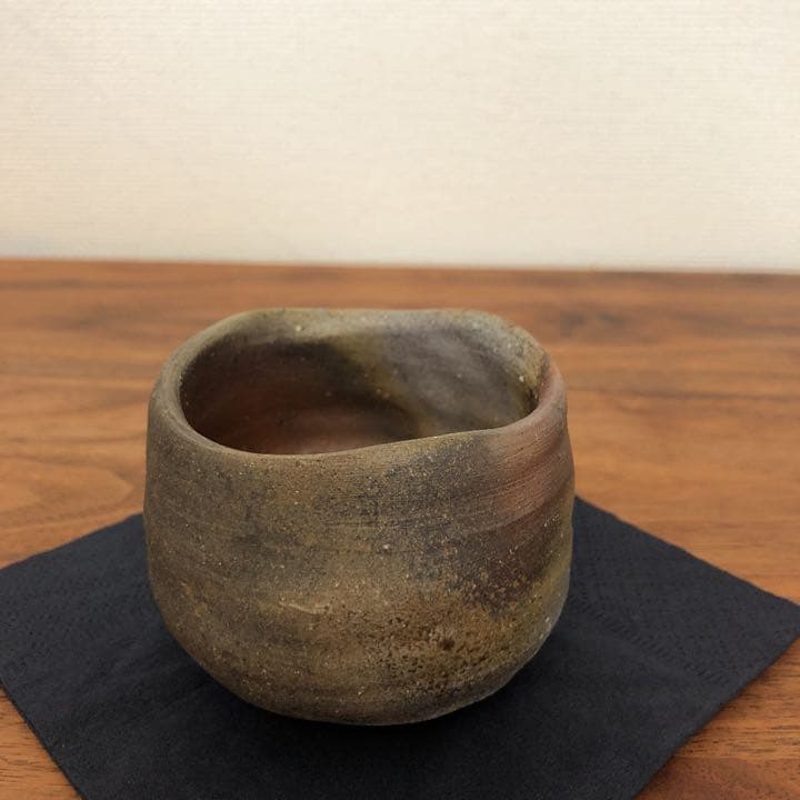 中村六郎 備前酒呑 備前焼 供箱 共布 栞付き