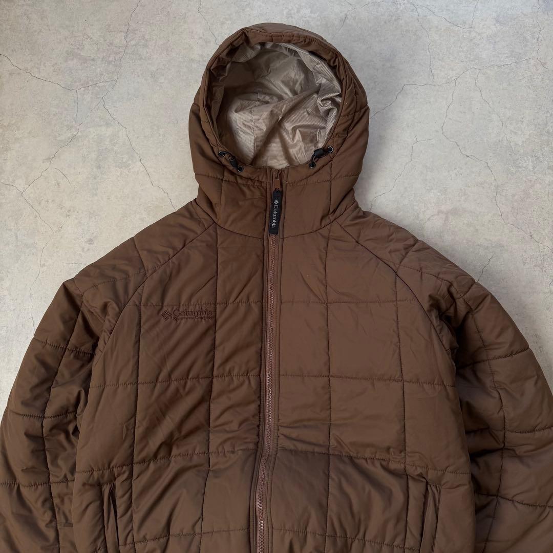 Columbia hooded puffer jacket パーカー ブラウン