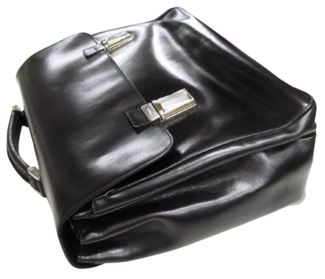 イタリア製正規品【PRADA】名作オールレザーブリーフケース ドクターズバッグ