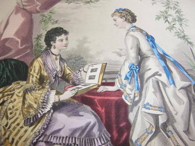 美品 明治4年 銅版画■仏製ファッション誌『ラ・モード・イリュストレ』No.29