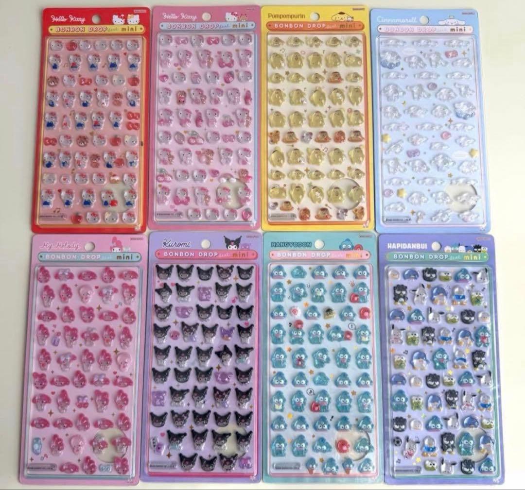 【正規品】サンリオ ボンボンドロップシール mini 8種類 コンプリートセット
