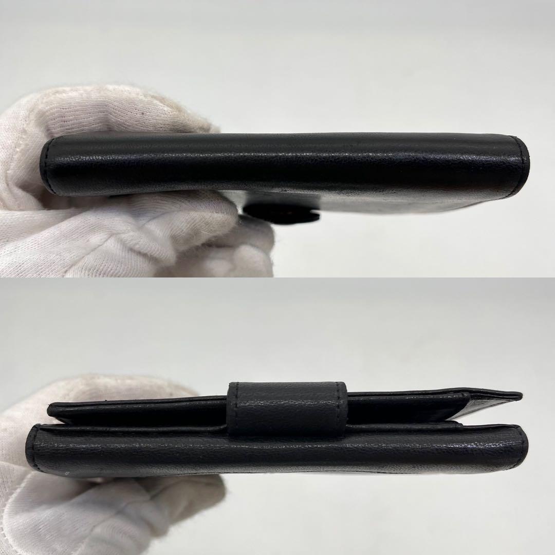 CHANEL 二つ折り財布 デカココマーク ロゴ入り 黒 ギャランティカード付き