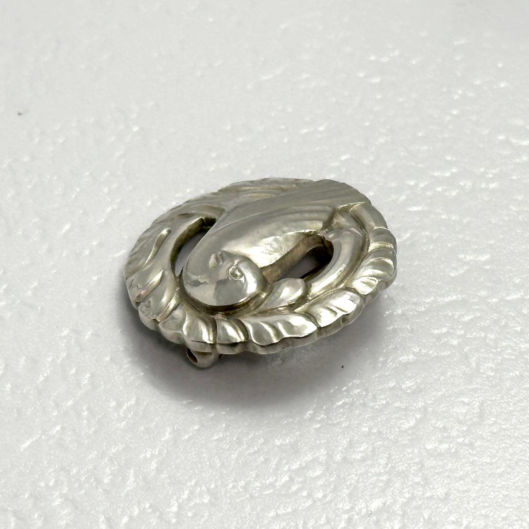  　191　バード　シルバーブローチ　ラウンド　925