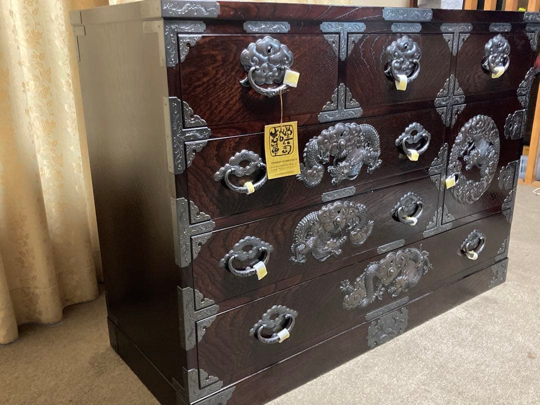 岩谷堂箪笥No.321 4尺整理［白鳥］銅手打