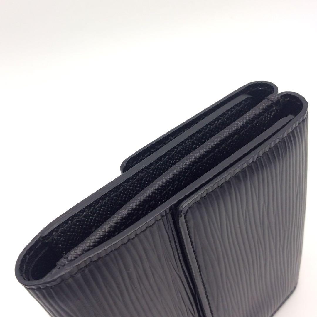 ルイヴィトン エピ 黒 ブラック メンズ Wホック エリーズ 三つ折り財布