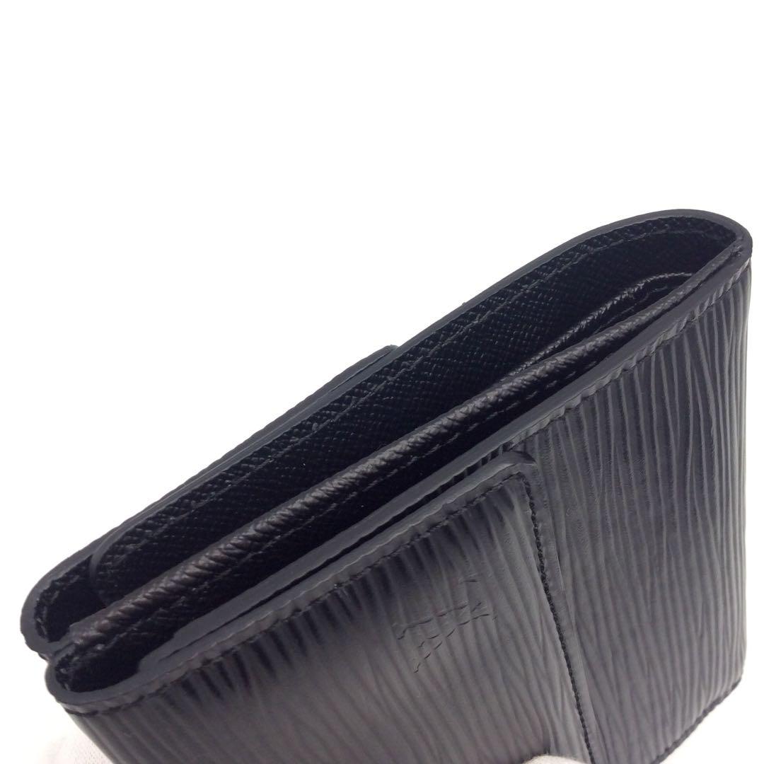 ルイヴィトン エピ 黒 ブラック メンズ Wホック エリーズ 三つ折り財布