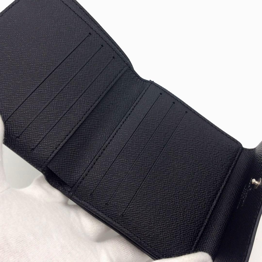 ルイヴィトン エピ 黒 ブラック メンズ Wホック エリーズ 三つ折り財布