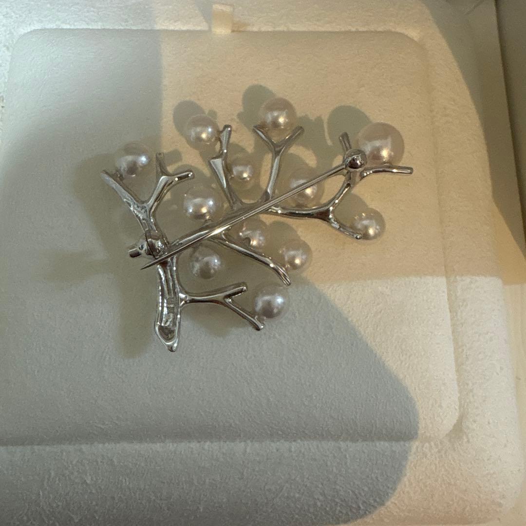 MIKIMOTOパールブローチ　幸福の木　シルバー