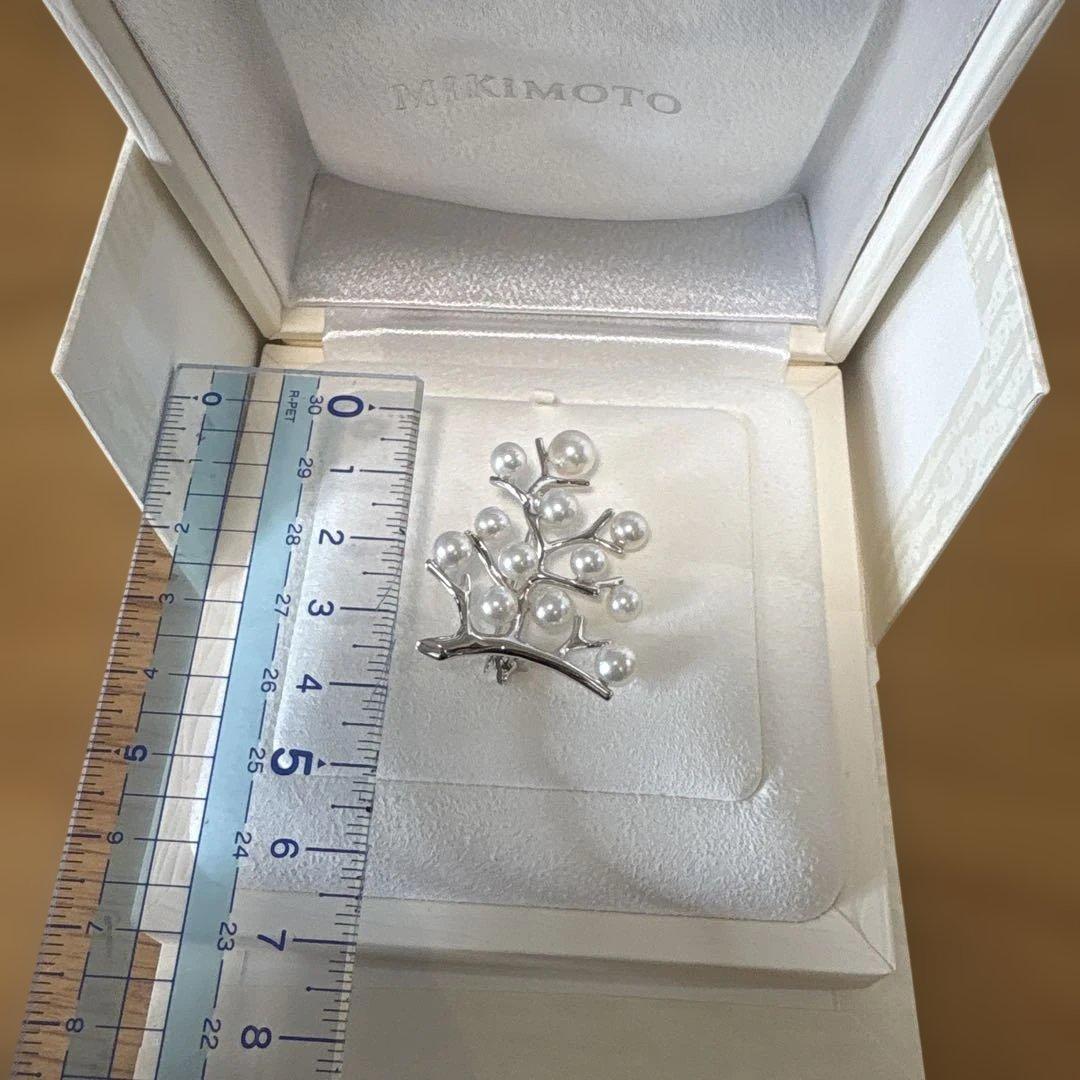 MIKIMOTOパールブローチ　幸福の木　シルバー