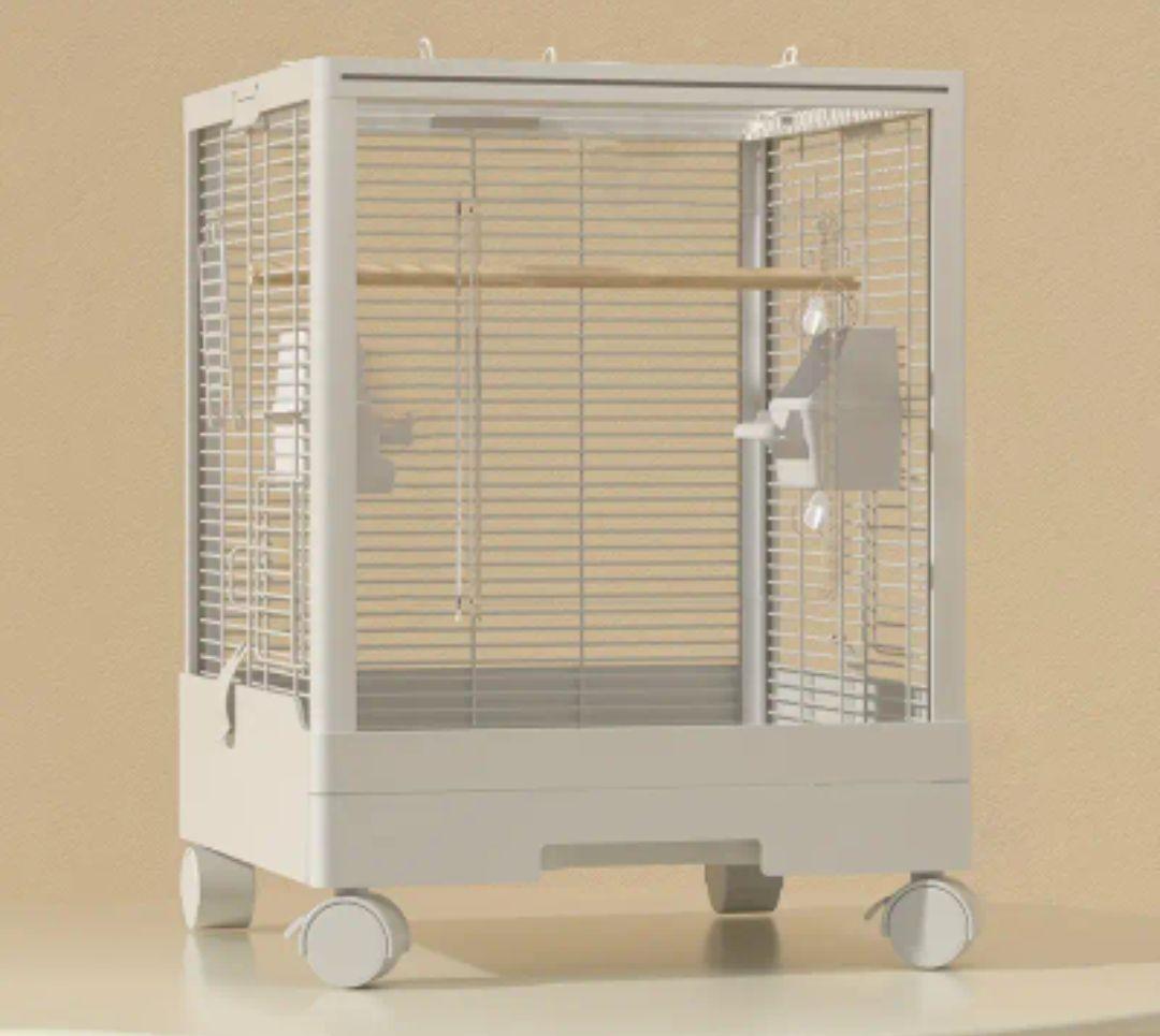 ●底値セール・新品未開封・広々 透明アクリルドア付き鳥カゴ・ダブルロック設計