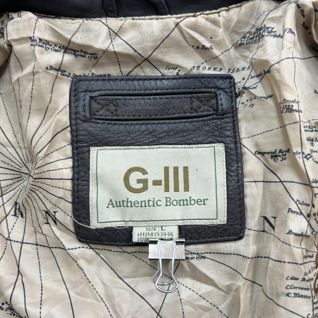 ロ*ク様 G-III 　レザージャケット　A-2　古着　ブラウン　茶色　L