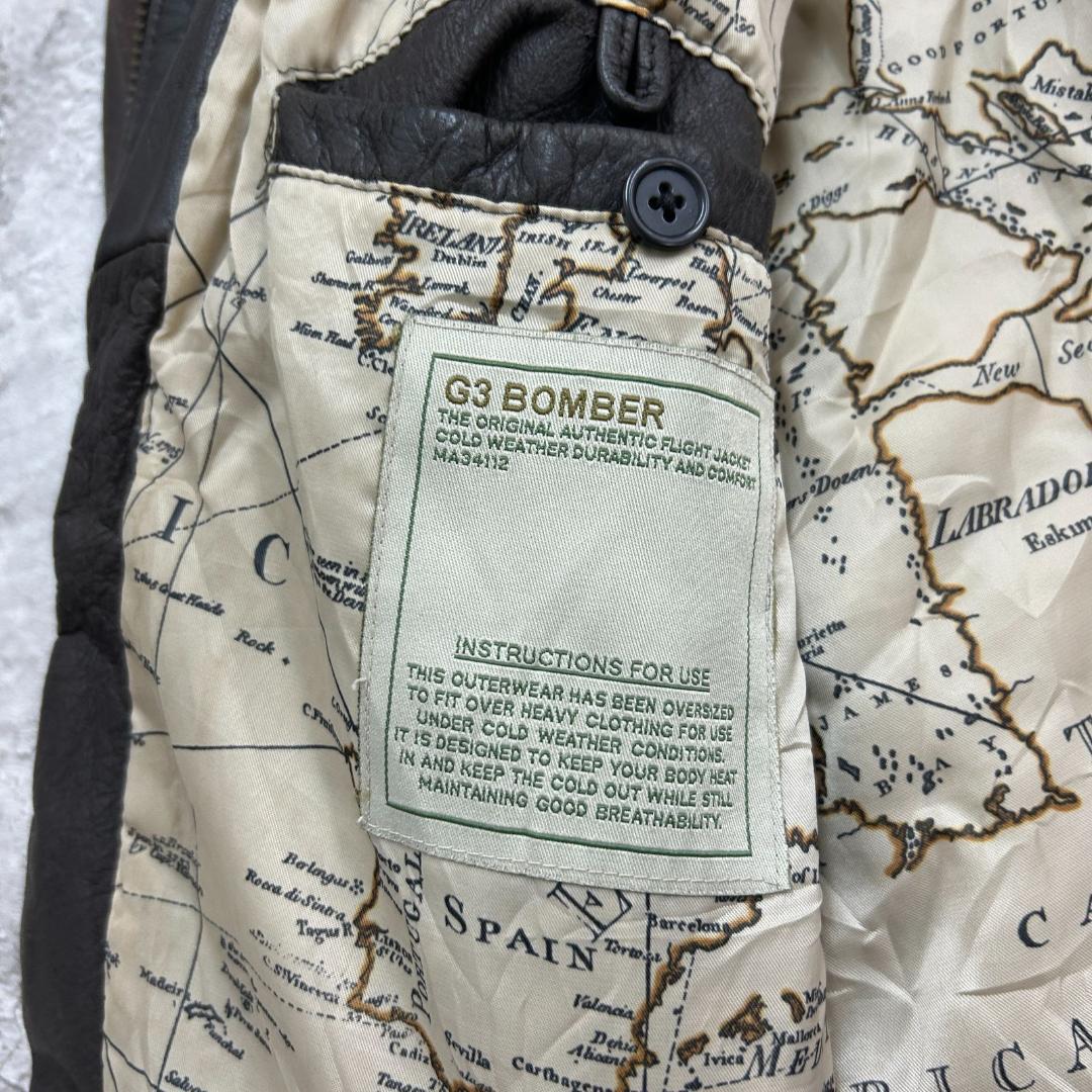 ロ*ク様 G-III 　レザージャケット　A-2　古着　ブラウン　茶色　L