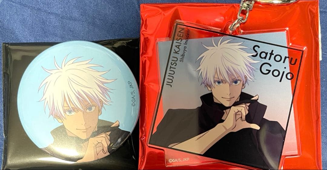 呪術廻戦展 五条悟 渋谷事変 缶バッジ アクリルキーホルダー
