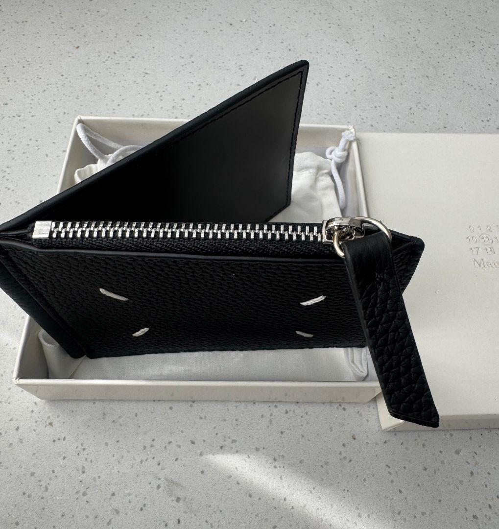 Maison Margiela ブラックレザー二つ折り財布