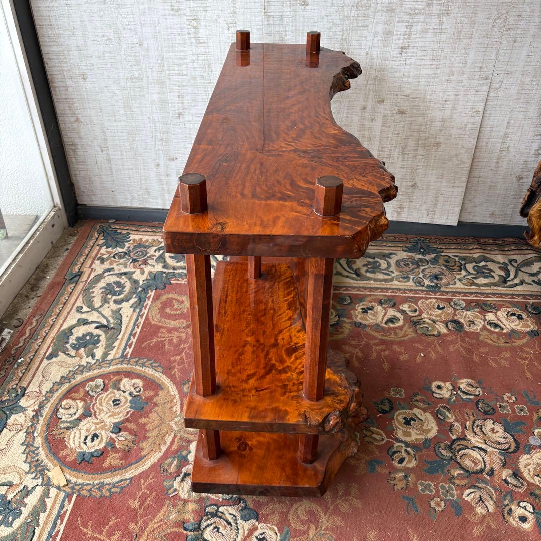 唐木家具 銘木 花梨一枚板 階段棚 茶箪笥 飾り棚 サイドボード ビンテージ