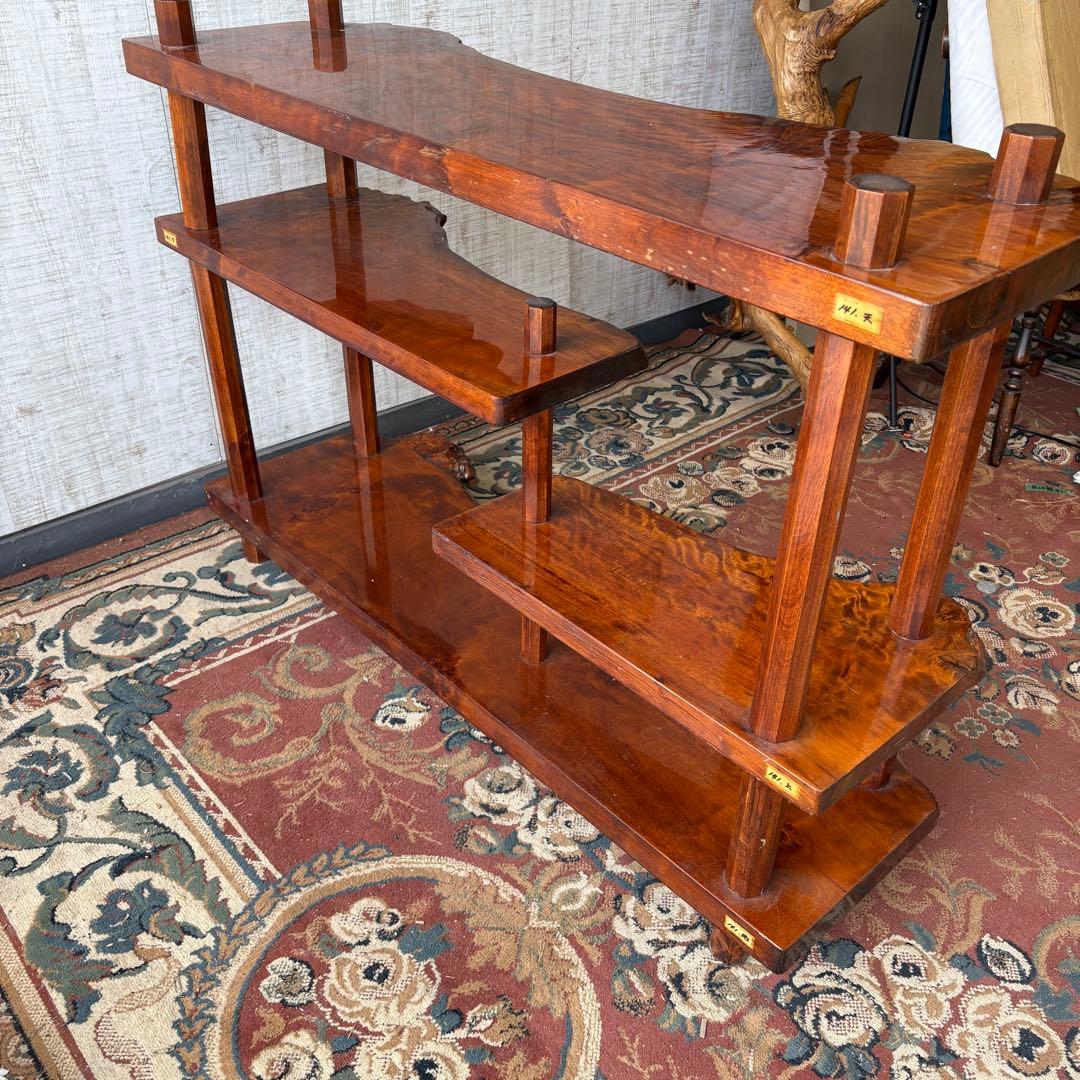 唐木家具 銘木 花梨一枚板 階段棚 茶箪笥 飾り棚 サイドボード ビンテージ