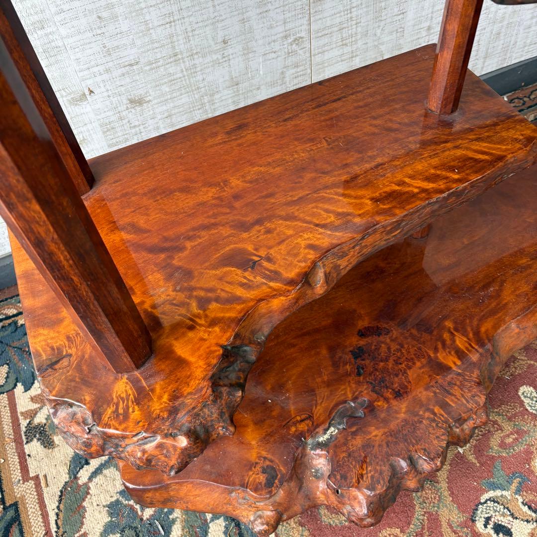 唐木家具 銘木 花梨一枚板 階段棚 茶箪笥 飾り棚 サイドボード ビンテージ