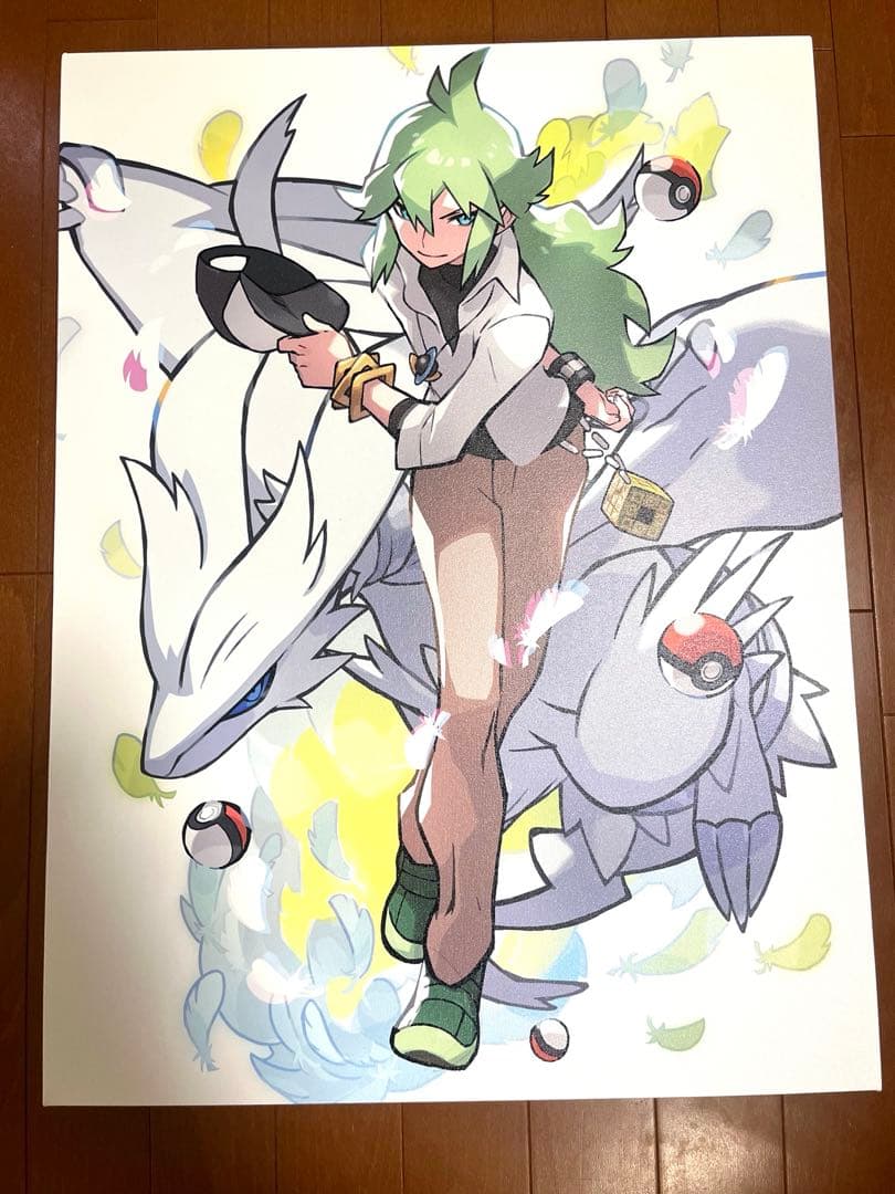 海外ポケセン限定　エヌ（N）　レシラム　さいとうなおき　キャンバス
