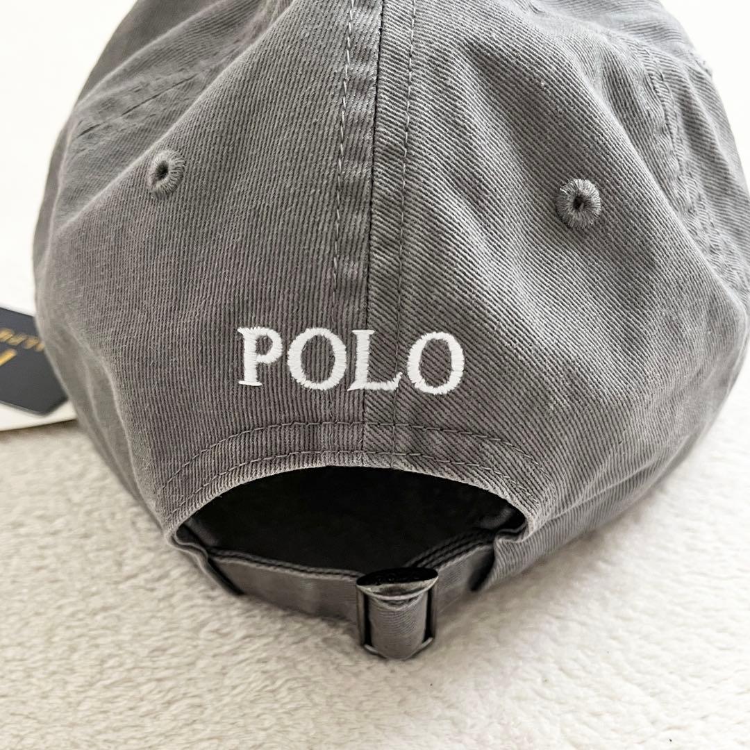 【新品未使用】POLO RALPH LAUREN キャップ グレー　人気白ポニー