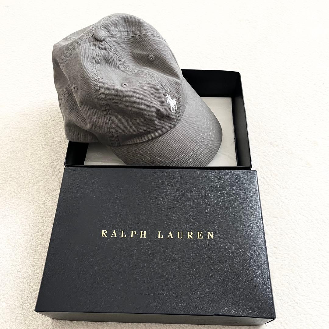 【新品未使用】POLO RALPH LAUREN キャップ グレー　人気白ポニー
