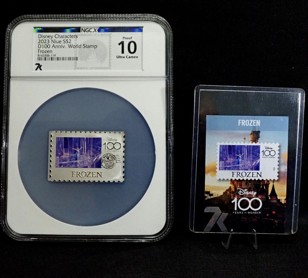 ディズニー 100周年記念 希少アナと雪の女王 銀貨 COA付きNGC PCGS