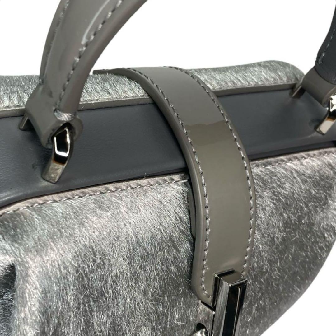 ケイトスペード　レメディ　ハンドバッグ　2way　ハラコ　シルバー　特別仕様美品