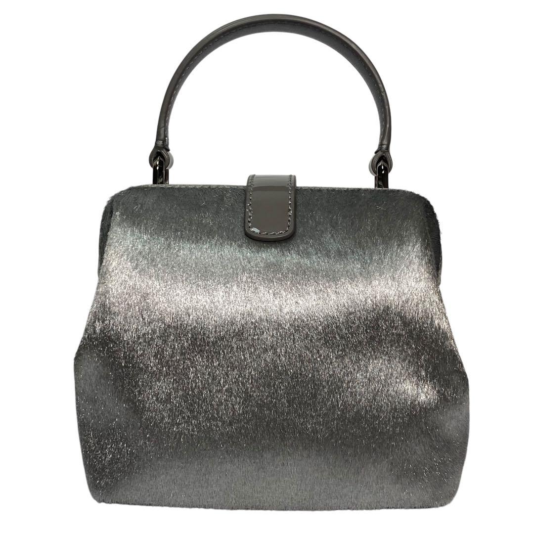 ケイトスペード　レメディ　ハンドバッグ　2way　ハラコ　シルバー　特別仕様美品