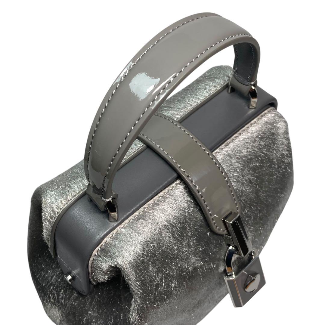 ケイトスペード　レメディ　ハンドバッグ　2way　ハラコ　シルバー　特別仕様美品